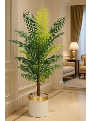 Altun Çiçekcilik Yapay Areka Ağacı 150 cm Lux Metal Saksı Dahildir