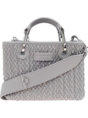 Emporio Armani Kadın Örgü Desenli Çapraz Omuz Askılı Gri Omuz Çantası EW000382 AF18941-U8028