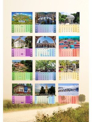 Tasarımistan 2026 Takvimi Bursa Şehir Temalı 10X10CM Mıknatıslı Buzdolabı Süsü