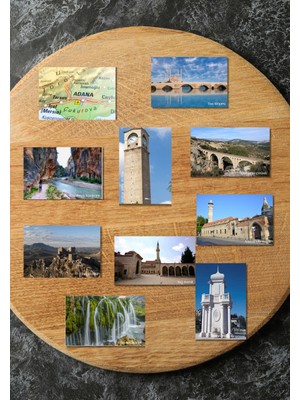 Tasarımistan Adana Magnet Seti 10 Adet 6x8,5 cm Mıknatıslı Fotoğraf Baskı Kalitesinde