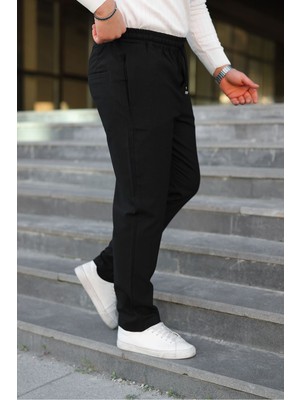 Zinox Erkek Baggy Bel Lastik Bez Ayağı Kumaş Pantolon