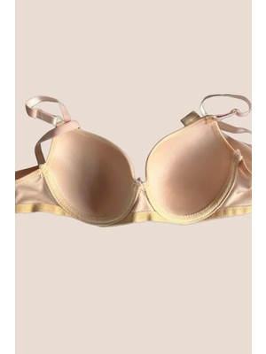 Aria's Closet Ten-Beyaz 2'li Mikro Kumaş Push Up Dolgulu Balenli Günlük Destekli Sütyen