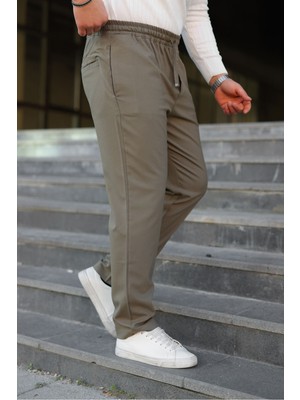 Zinox Erkek Baggy Bel Lastik Bez Ayağı Kumaş Pantolon
