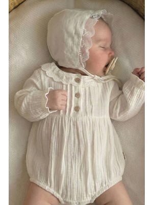 Fisto Yakalı Mevsimlik Müslin Zıbın 0-2 Yaş Ekru