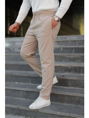 Zinox Erkek Baggy Bel Lastik Bez Ayağı Kumaş Pantolon