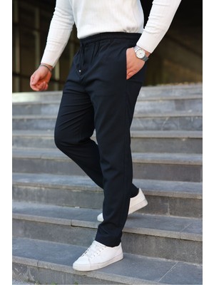 Zinox Erkek Baggy Bel Lastik Bez Ayağı Kumaş Pantolon