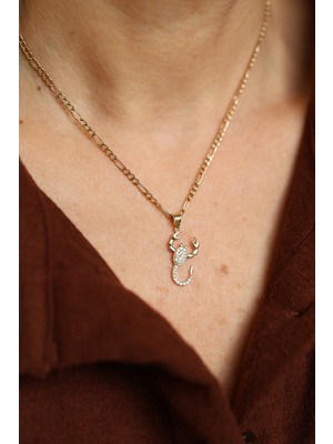 Yenigün Kuyumculuk 14 Ayar Altın Taşlı Akrep Kolye KKLU15153