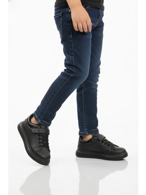 Ayakmod Siyah Cırtlı Unisex Çocuk Spor Ayakkabı 150 F