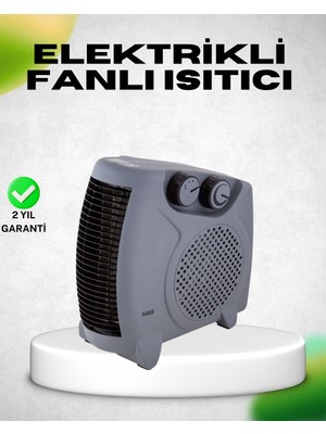 ALFA AKSESUAR 03 Fanlı Elektrikli Isıtıcı Termostatlı Güvenli Yanmaz Plastik Gövde