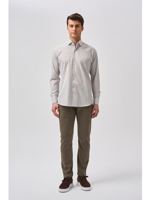 Bisse Bisse Studio Erkek Uzun Kollu Italyan Yaka Kahve Cepsiz Gömlek BSGMCZG25551_D11