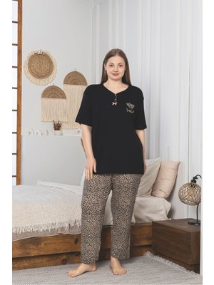 Asel Büyük Beden Likralı Penye Pijama Takımı