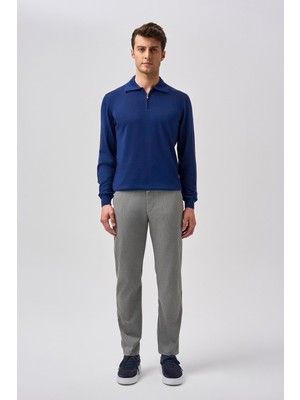 Bisse Bisse Studio Erkek Polo Yaka Fermuarlı Triko Açık Lacivert BSTR25503_38