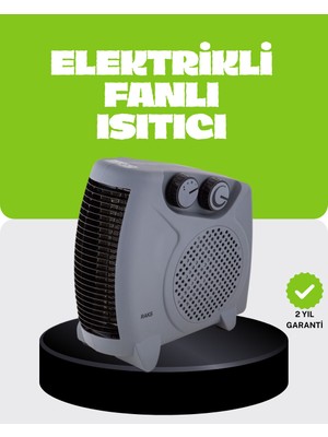 ALFA AKSESUAR 03 Güvenli Elektrikli Fanlı Isıtıcı Termostatlı Hızlı Isıtma