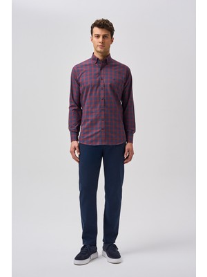 Bisse Bisse Studio Erkek Cepsiz Regular Fit Gömlek Bordo BSGMEKS25555_E25