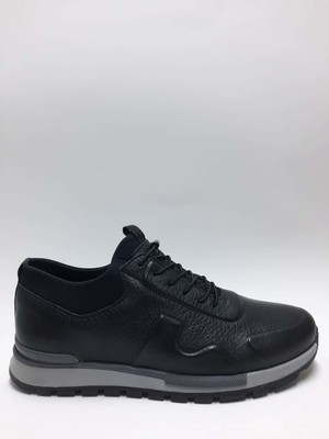 Pepita Hakiki Deri Kauçuk Tabanlı Siyah Kışlık Erkek Ayakkabı C-67533398PPT