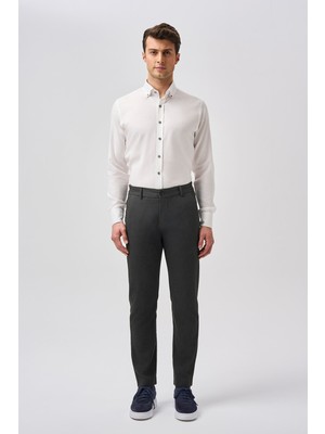 Bisse Bisse Studio Erkek Regular Fit Uzun Kollu Beyaz Gömlek BSGMARS25538_D01