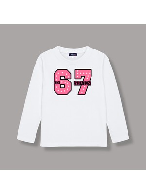 Mixxi Fashion Six Seven 67 Baskılı Uzun Kollu Kız Çocuk Tişört (4-13 Yaş)