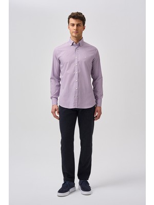 Bisse Bisse Studio Erkek Cepsiz Regular Fit Gömlek Lila BSGMEKS25553_E44