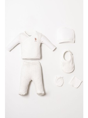 U.s. Polo Assn. Kız Bebek Beyaz Hastane Çıkışı 5’li Set