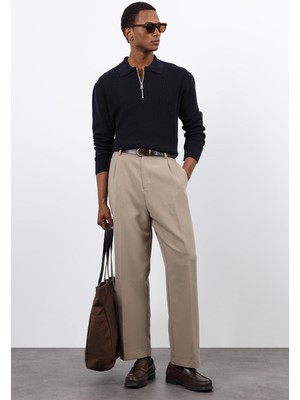 Antioch Lacivert Fermuarlı Erkek Triko Kazak