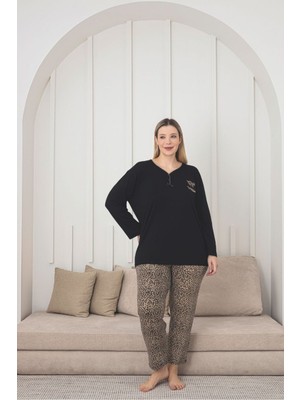 Asel Büyük Beden Likralı Penye Pijama Takımı