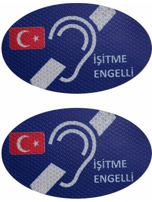 Makri Işitme Engelli Oto Sticker Araç Etiketi 2 Adet (Reflektif)