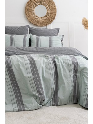 Marcalanya Doğal Ipliği Boyalı Çift Kişilik Pamuklu Nevresim Takımı Kutulu Duvet Cover Set (Lastikli Çarşaf)