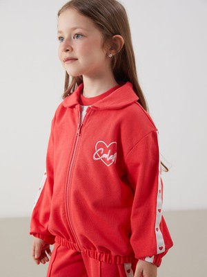 Lc Waikiki Yeni Sezon Nakışlı Kız Çocuk Fermuarlı Sweatshirt