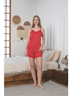 Asel Kadın Likralı Milan Şortlu Pijama Takımı