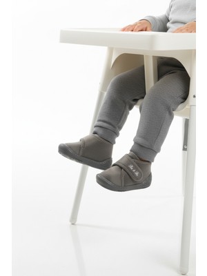 Ayakmod Gri Süet Cırtlı Bebek Panduf Ba&ba 058989 B