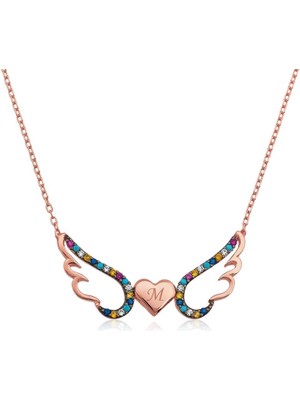 Erseyy 925 Ayar Gümüş Kanatlı Kalp Kadın Gümüş Kolye