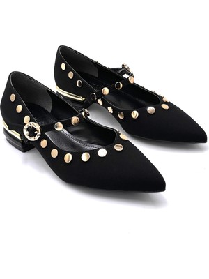 Kindep Lili (Park Moda) Trok Detaylı Günlük Kadın Ayakkabı Siyah