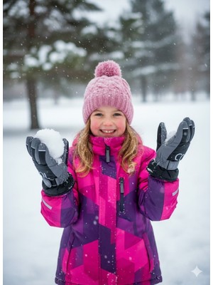 Miniko Kids Kitti 422-017 Kız Çocuk 9-14 Kar Kayak Eldiveni