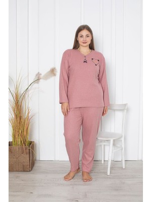Asel Büyük Beden Interlok Pijama Takımı