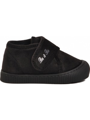 Ayakmod Siyah Süet Cırtlı Unisex Çocuk Panduf Ba&ba 058999 P