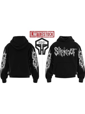 Slipknot Kol Baskılı Kapşonlu Sweatshirt S
