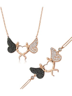 Erseyy 925 Ayar Gümüş Kalpli Melek Set