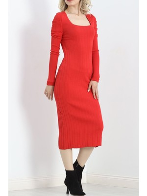 Civetta Kırmızı Elbise Midi Kollu