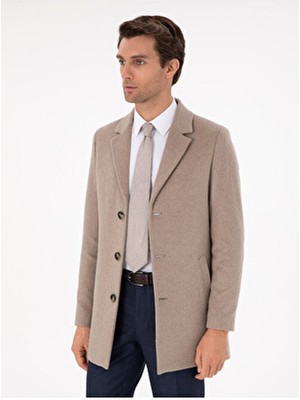 Cacharel Erkek Vizon Yün Karışımlı Ex. Slim Fit Palto 50293650-VR052