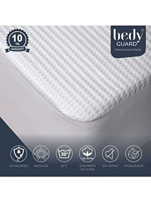 Bedy Guard Konfor %100 Soft Pamuk Üst Kumaşlı Yatak Alezi Ultra Sessiz Sıvı Geçirmez Yatak Koruyucu Alez