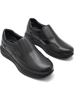 Kindep Air Flex Kemik Çıkıntılı Hakiki Deri Günlük Comfort Erkek Ayakkabı Siyah