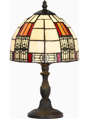 Home London Breeze L30728 El Yapımı Tiffany Color Block Masa Lambası 13 Inç