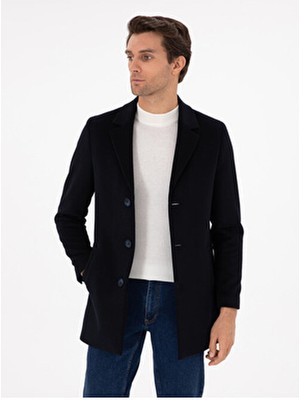 Cacharel Erkek Lacivert Yün Karışımlı Ex. Slim Fit Palto 50293650-VR033