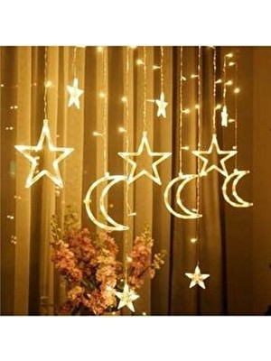  tsrmx ay yıldız saçak perde led 5 fişli fonksiyonlu star collection 997516