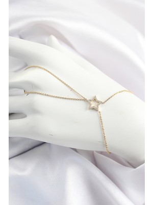 Pirinç Gold Renk Zirkon Taşlı Yıldız Model Şahmeran EB-53-VICE/(1395) 0316