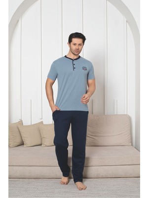 Asel Erkek Pamuklu Örme Cepli Pijama Takımı