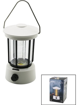 Go İthalat Fanus Kamp Lambası El Feneri USB Şarjlı Powerbank 5W Cob LED 800LUMEN Işık Ayarı Gün Işık - Beyaz PT-380 (5440)