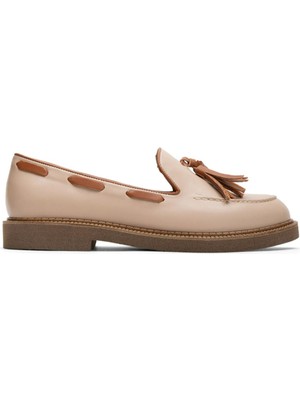 Emienza Flora(Nova) Vegan Deri Kuşgözü Detaylıpüsküllü Bayan Loafer