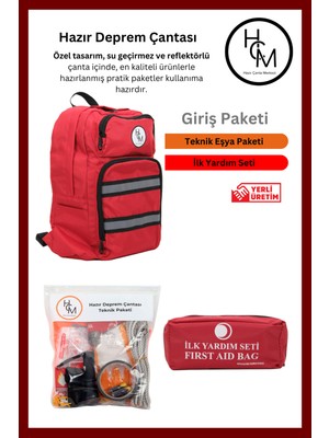 Hazır Çanta Merkezi HCM Hazır Deprem Çantası - Giriş Paket Acil Durum ve Afet Çantası