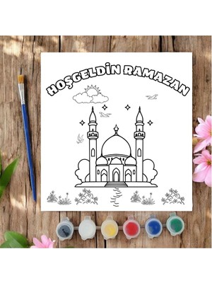 Chve Design 20X20 Tuval Boyama Seti Etkinlik Hoşgeldin Ramazan Boyama Seti
